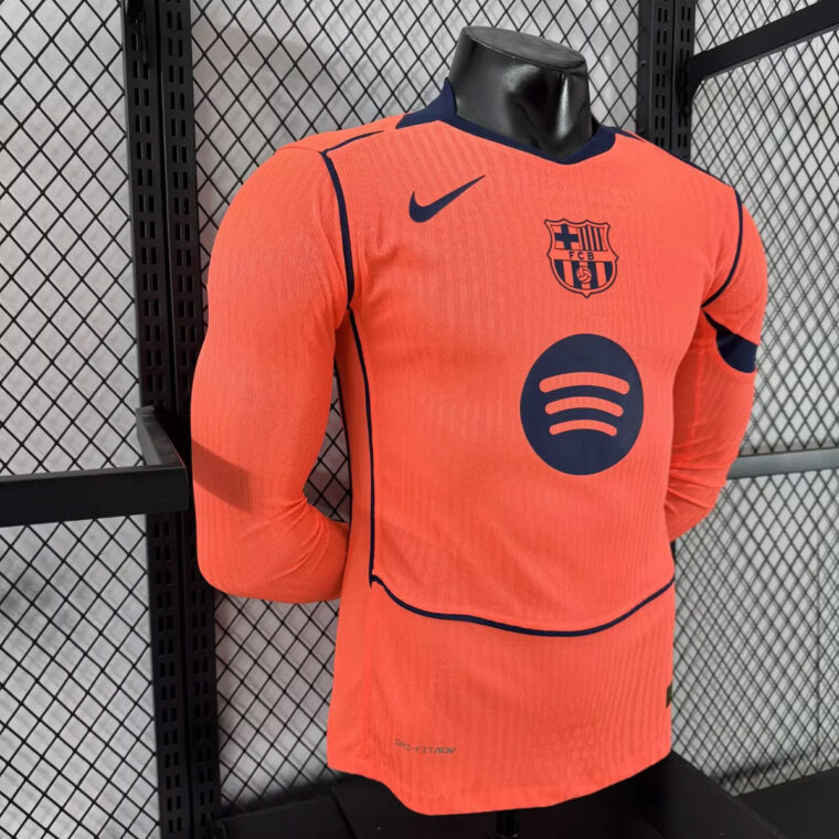 25_26 Barcelona Third Long Sleeve Player Version Soccer Jersey 6