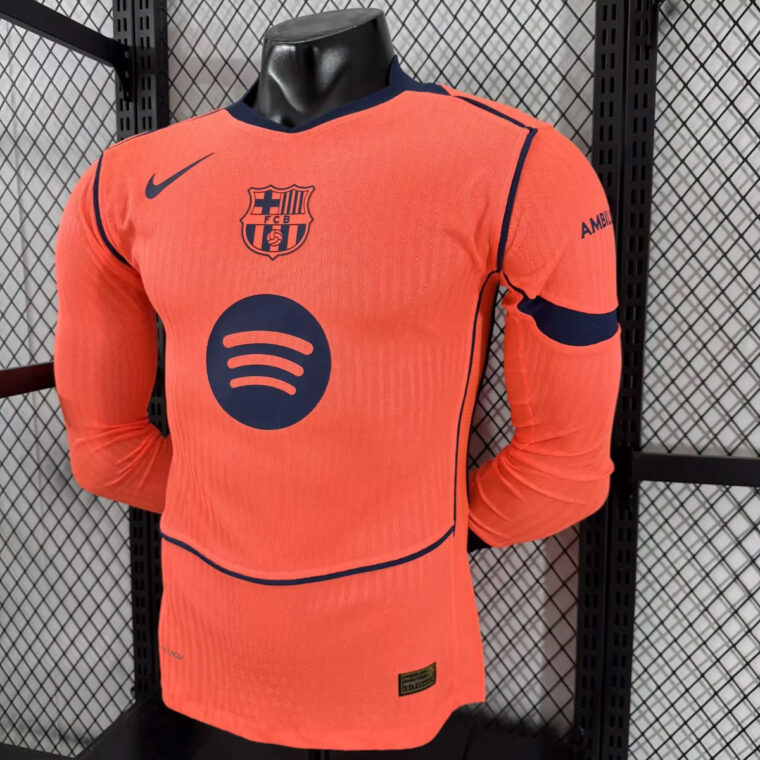 25_26 Barcelona Third Long Sleeve Player Version Soccer Jersey 7