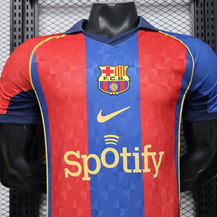 26_27 Barcelona 20th Years Player Version Soccer Jersey 3
