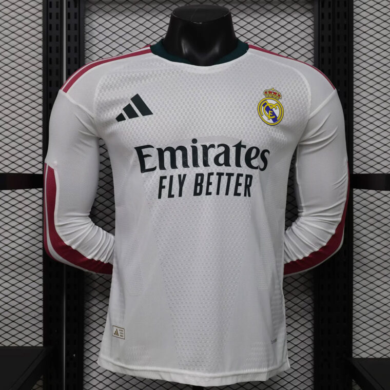 26-27 Real Madrid Home Long Sleeve Player Version Soccer Jersey