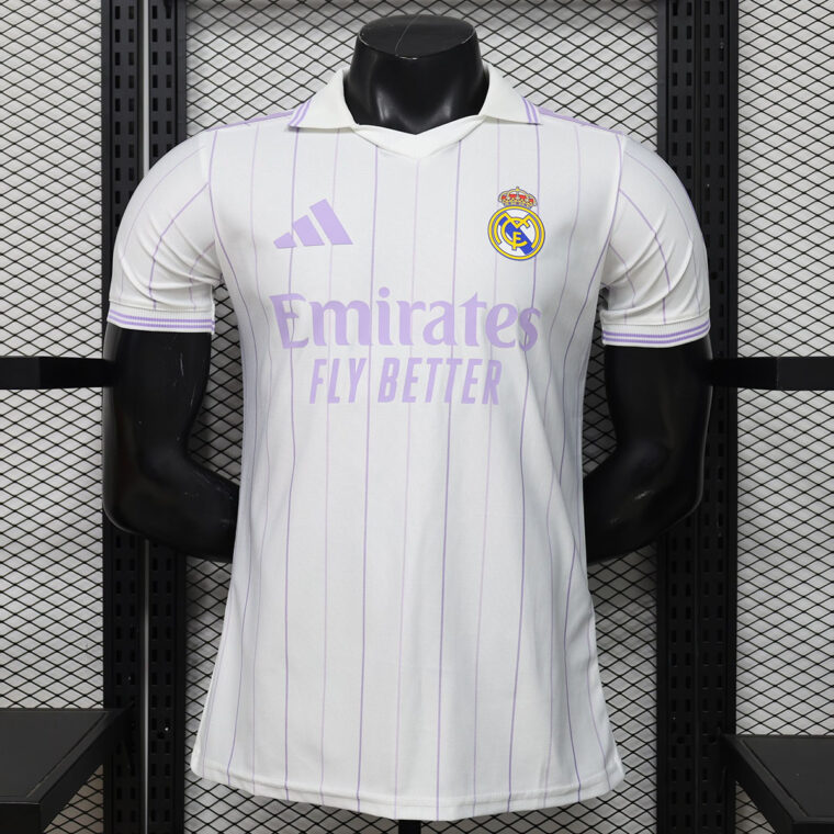 26-27 Real Madrid Originals White Purple Player Version Soccer Jersey