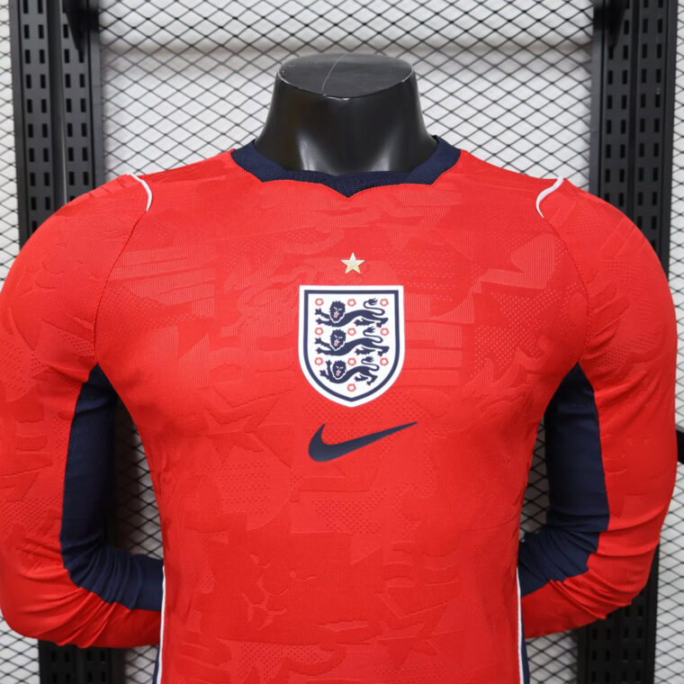 2026 England Away Long Sleeve Player Version Soccer Jersey 3