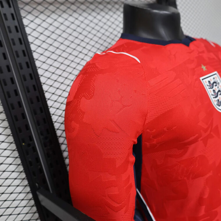 2026 England Away Long Sleeve Player Version Soccer Jersey 5