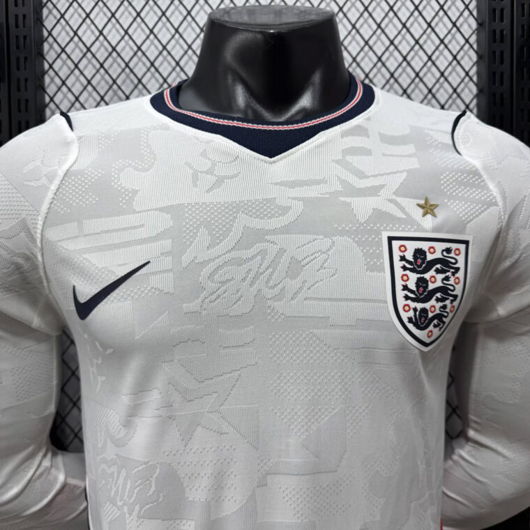 2026 England Home Long Sleeve Player Version Soccer Jersey 8