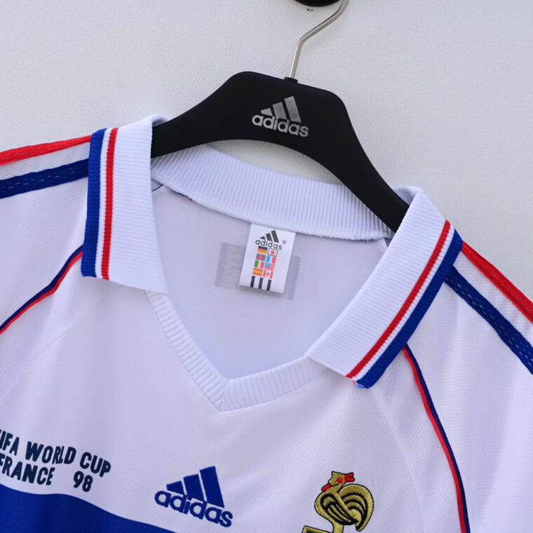 1998 France Away Long Sleeve Retro Soccer Jersey 3