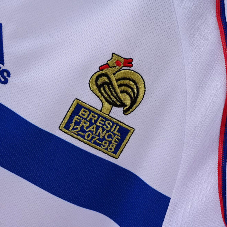 1998 France Away Long Sleeve Retro Soccer Jersey 5