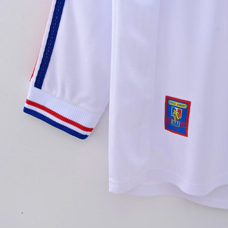 1998 France Away Long Sleeve Retro Soccer Jersey 6