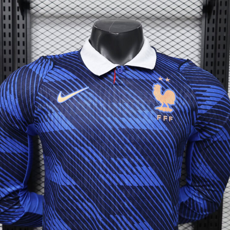 2026 France Home Long Sleeve Player Version Soccer Jersey 3
