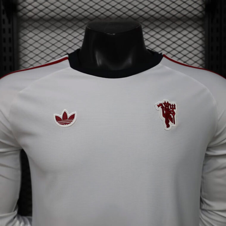 26_27 Manchester United x Adidas Originals White Long Sleeve Soccer Jersey 3